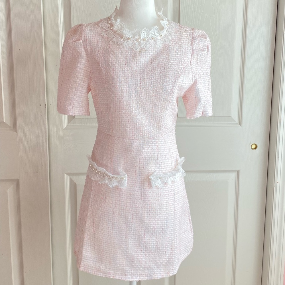Pink Tweed Dress